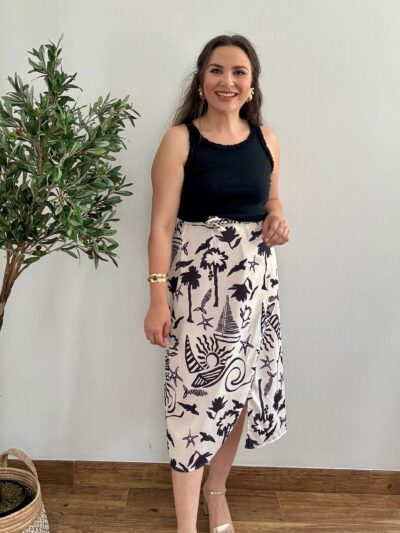 Falda PAREO estampada