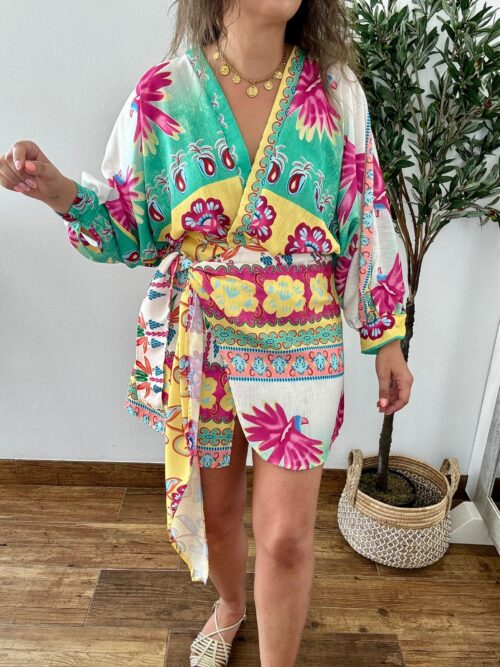 Vestido ESTAMPADO falda pareo