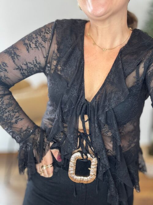 Top ENCAJE negro transparencia