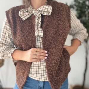 Chaleco LANA jaspeado chocolate