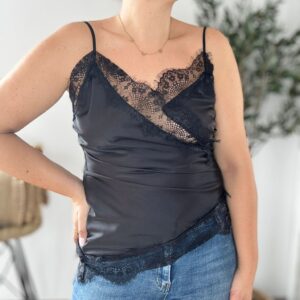 Top LENCERO negro