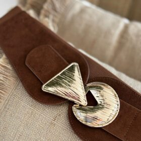 Fajín MARRÓN aplique dorado