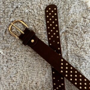 Cinturón MARRÓN tachas doradas