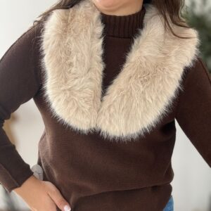 Cuello PELO sintético beige