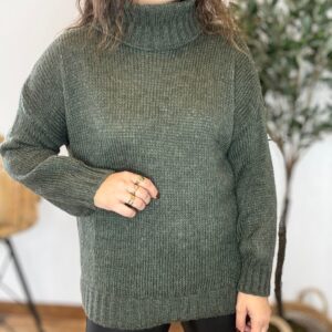 MAXI jersey cuello alto verde monte