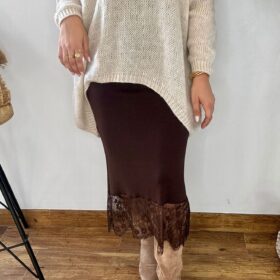 Falda ENCAJES chocolate