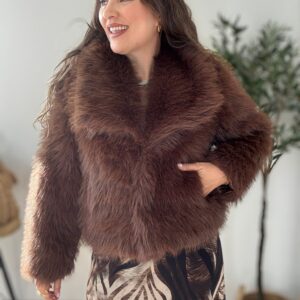 Abrigo PELO SINTÉTICO chocolate