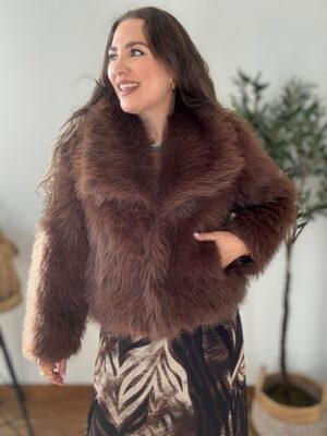 Abrigo PELO SINTÉTICO chocolate