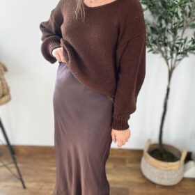 Falda SATÉN chocolate