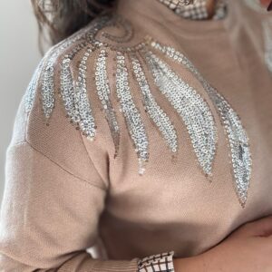 Jersey LENTEJUELAS camel