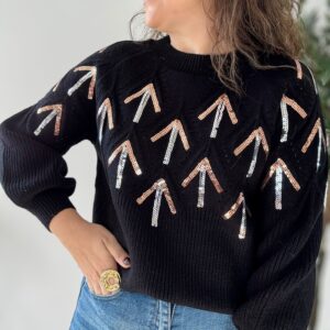 Jersey LENTEJUELAS negro