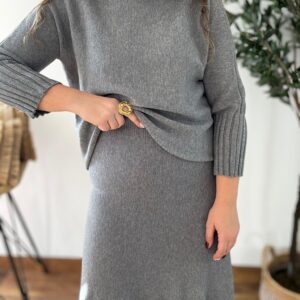 Conjunto FALDA punto gris