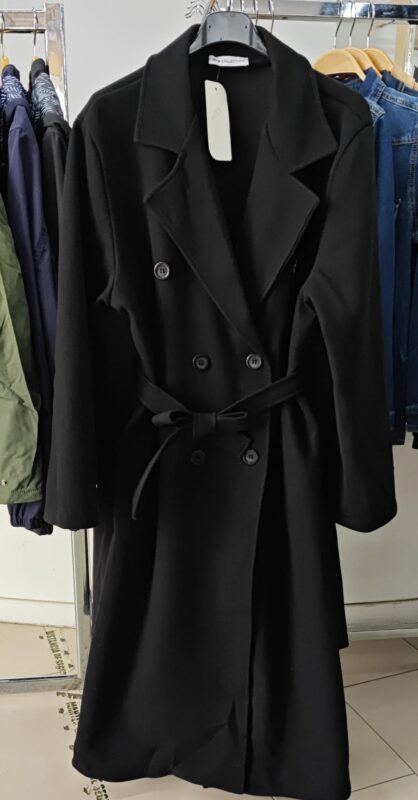 Abrigo PAÑO largo negro