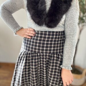 Falda FRANELA cuadros gris
