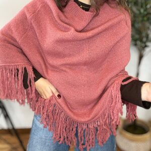Poncho FLECOS rosa