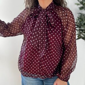 Blusa LUNARES lazada burdeos