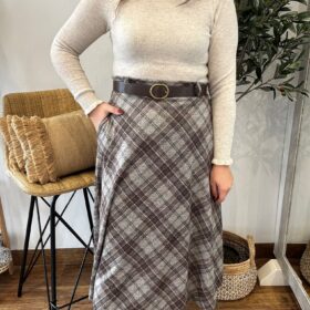 Falda CUADROS con cinturón