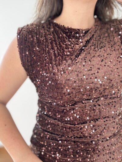 Top LENTEJUELAS chocolate