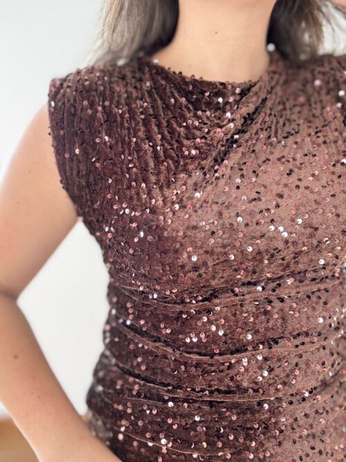 Top LENTEJUELAS chocolate