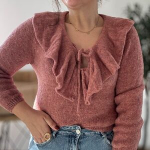 Jersey VOLANTE rosa empolvado