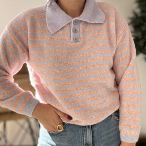 Jersey POLO malva&salmón