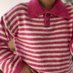 Jersey POLO rosa&blanco