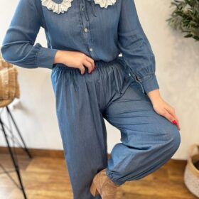 Pantalón BOMBACHO fluido denim