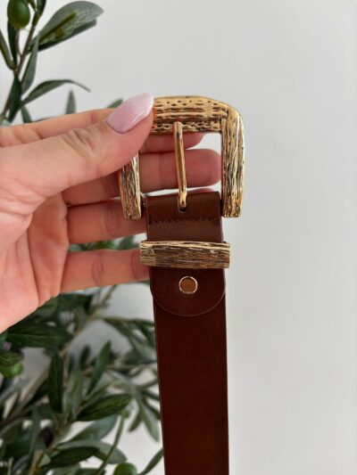 Cinturón MARRÓN hebilla dorada