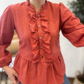 Blusa VOLANTES coral