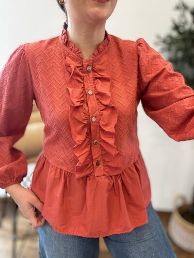 Blusa VOLANTES coral