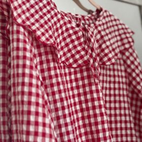 Blusa VICHY cuello bebé roja