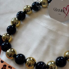 Collar BOLAS negro y dorado