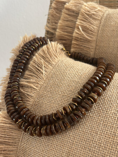 Collar DOBLE marrón