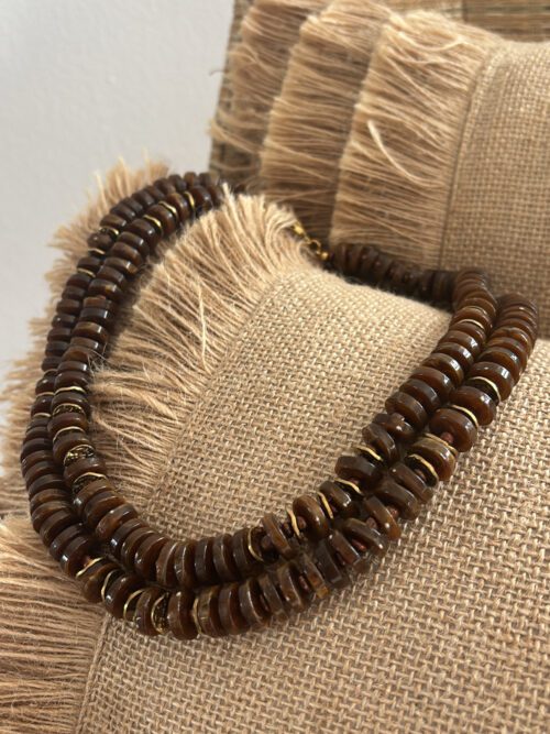 Collar DOBLE marrón