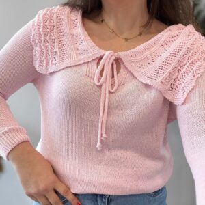 Jersey HILO cuello babero rosa