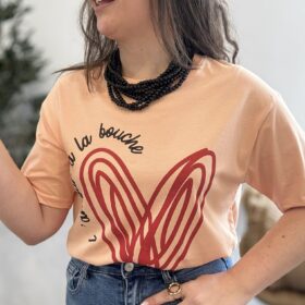 Camiseta CORAZÓN melocotón