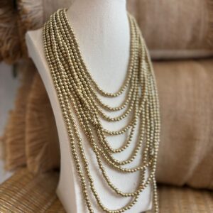 Collar CASCADA bolitas dorado