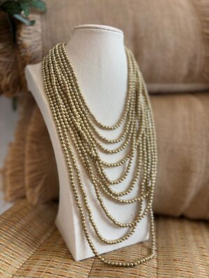 Collar CASCADA bolitas dorado