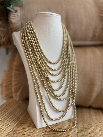 Collar CASCADA bolitas dorado