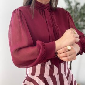 Blusa GASA lazada burdeos