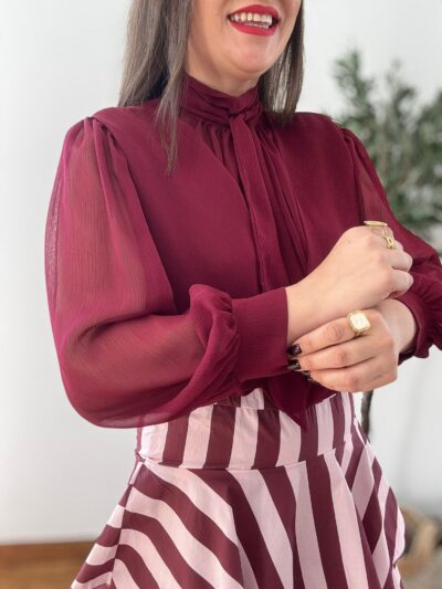 Blusa GASA lazada burdeos