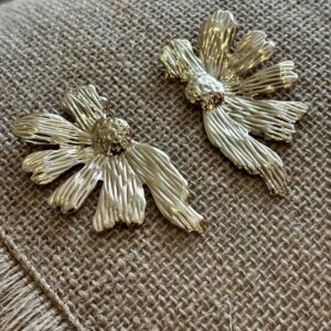 Pendientes media FLOR dorados
