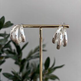 Triple aro PLATEADO dots