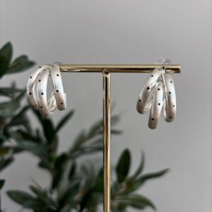 Triple aro PLATEADO dots