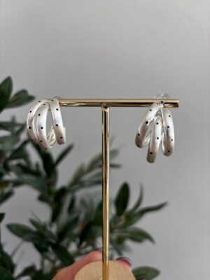 Triple aro PLATEADO dots