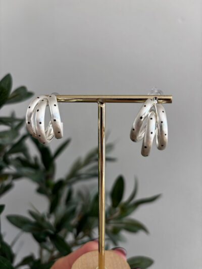 Triple aro PLATEADO dots