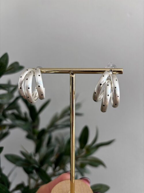 Triple aro PLATEADO dots