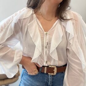 Camisa GASA blanca volantes