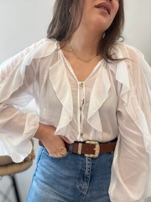 Camisa GASA blanca volantes