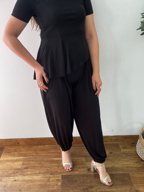 Conjunto ASIMÉTRICO licra negro